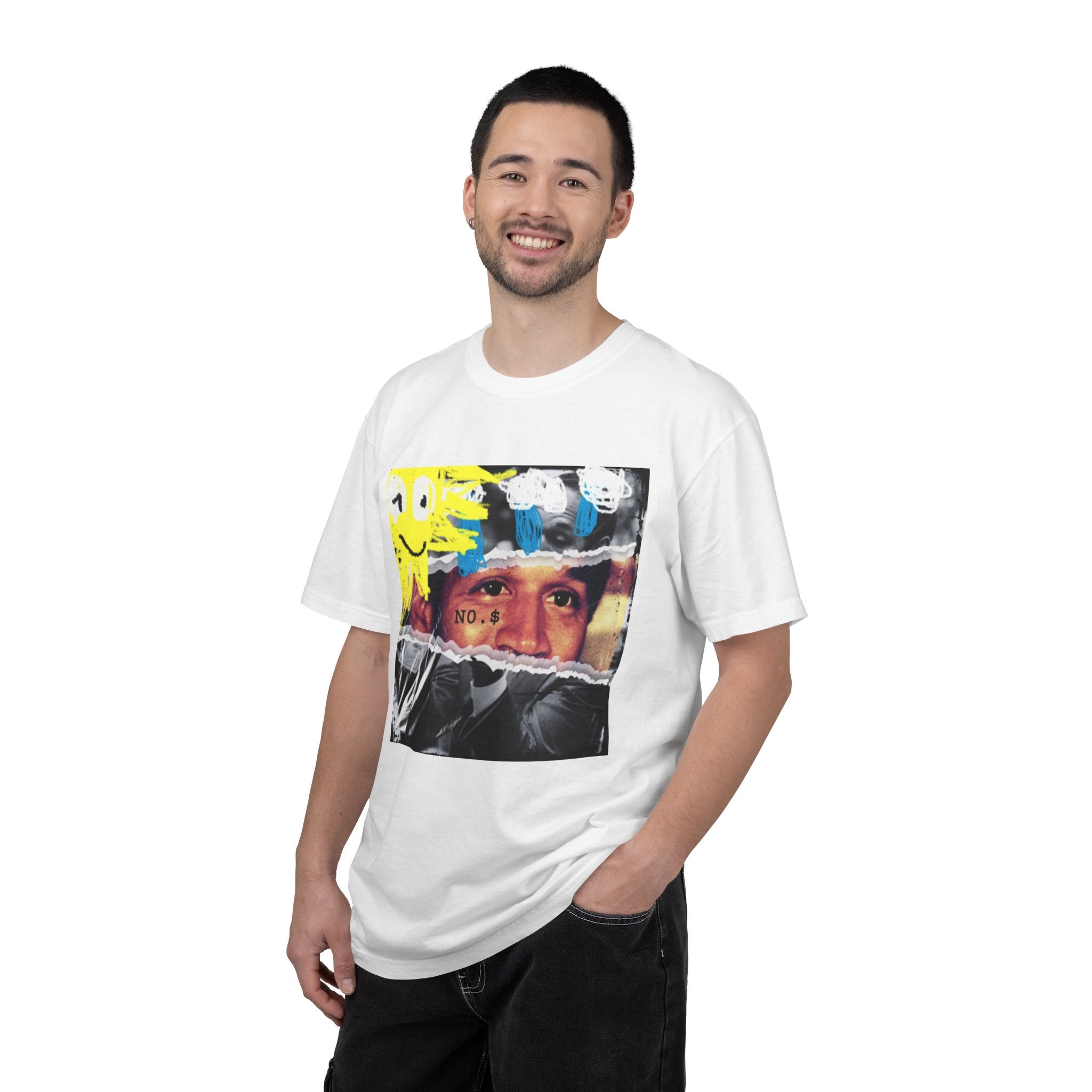 Graphic Photo Collage T-Shirt — '' Smiley Face Art Tee