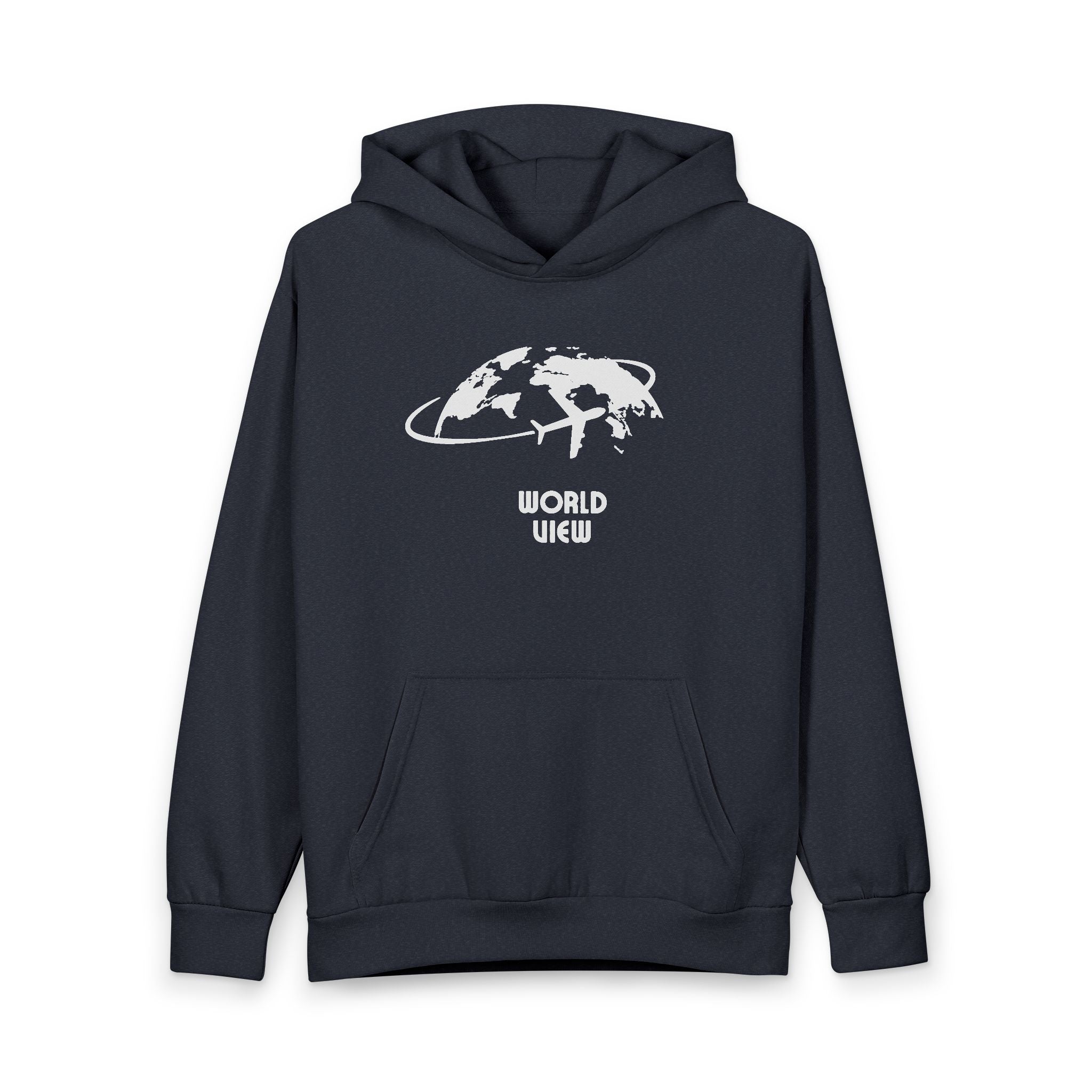 World View Graphic Hoodie — Bold Globe Skate Logo Pullover
